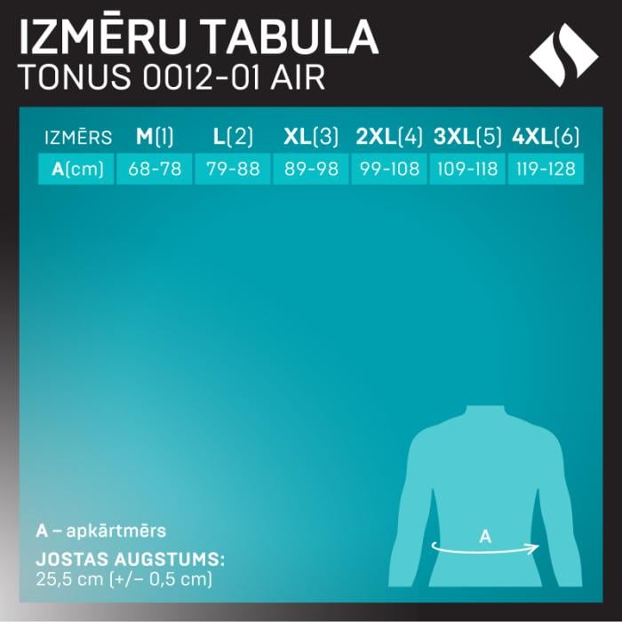TONUS ELAST medicīniskā josta mugurkaula jostas un krustu daļas fiksācijai 0012-01 AIR, XXXL