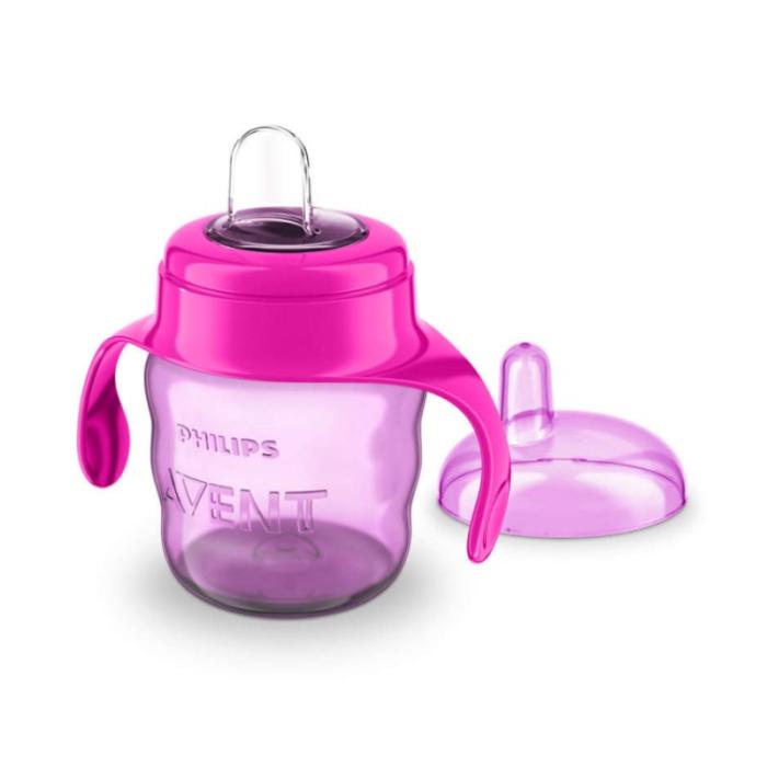 PHILIPS AVENT Easy Sip mācību krūzīte ar rokturiem, 6m+ silikona snīpis, rozā 200ml