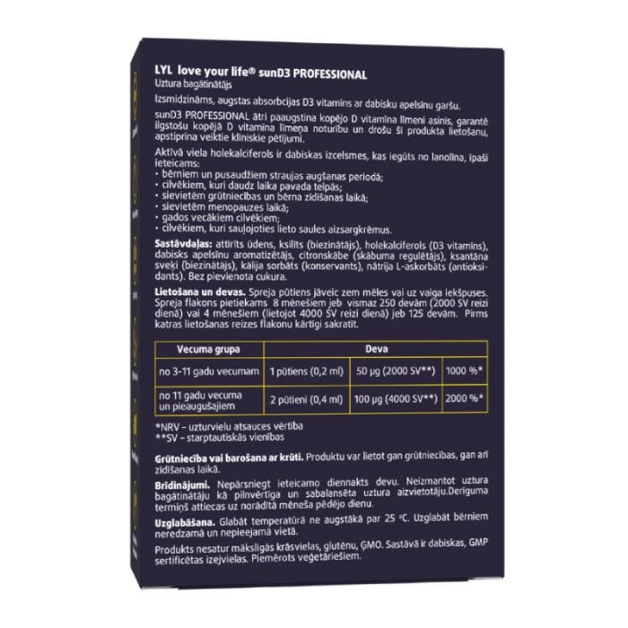 LYL sunD3 PRO 4000 SV | 2000 SV (250 devas), sprejs, 50 ml