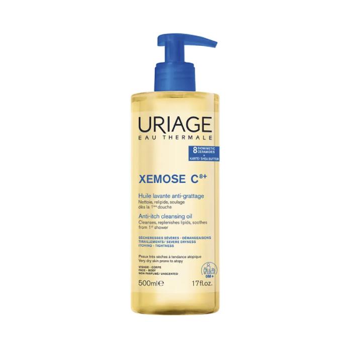URIAGE Xemose C8+ Huile eļļas mazgāšanās līdzeklis sejai un ķermenim 500 ml