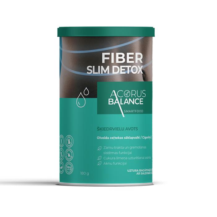 ACORUS BALANCE Fiber Slim Detox šķiedrvielu komplekss gremošanai, pulveris 180 g