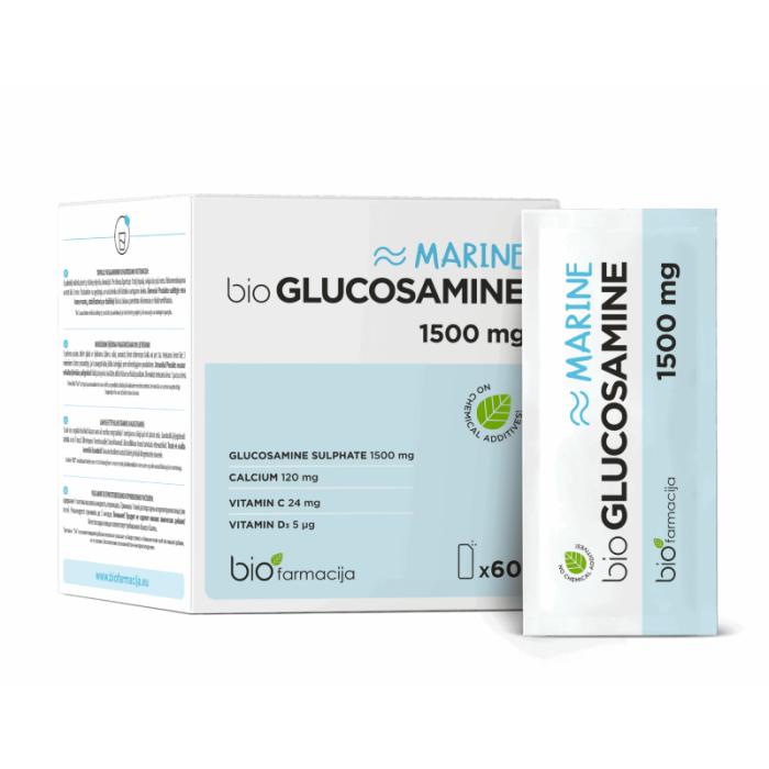 BIOFARMACIJA GLUCOSAMINE Marine 1500mg pulveris N60