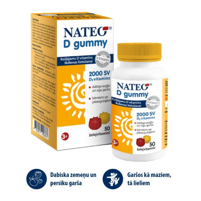 NATEO D Gummy 2000SV košļājamās pastilas N50