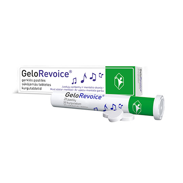 GELOREVOICE upeņu-mentola sūkājamās tabletes N20 