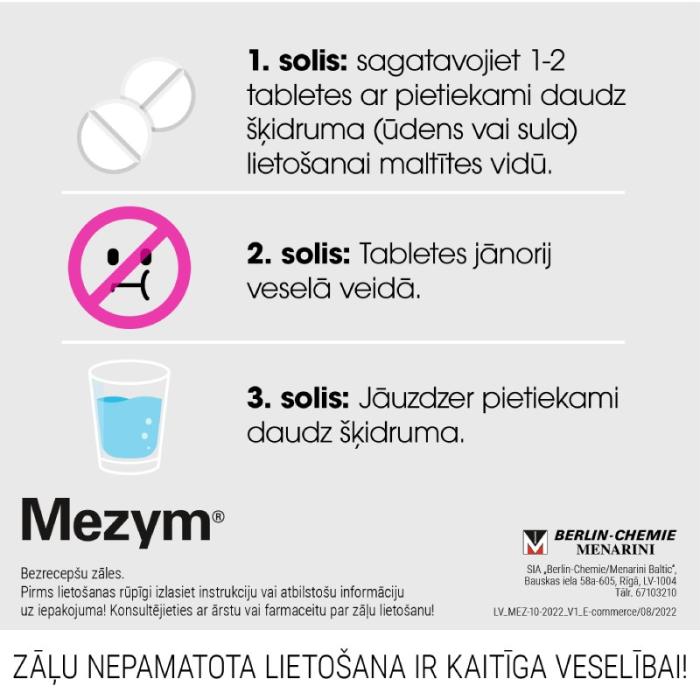 MEZYM 20 000V zarnās šķīstošās tabletes N20