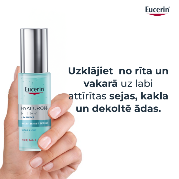 EUCERIN Hyaluron-Filler +3x Effect intensīvi mitrinošs serums ar hialuronskābi un glicerīnu 30 ml