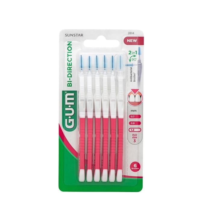 GUM Bi-Direction starpzobu birstītes 1.2mm N6