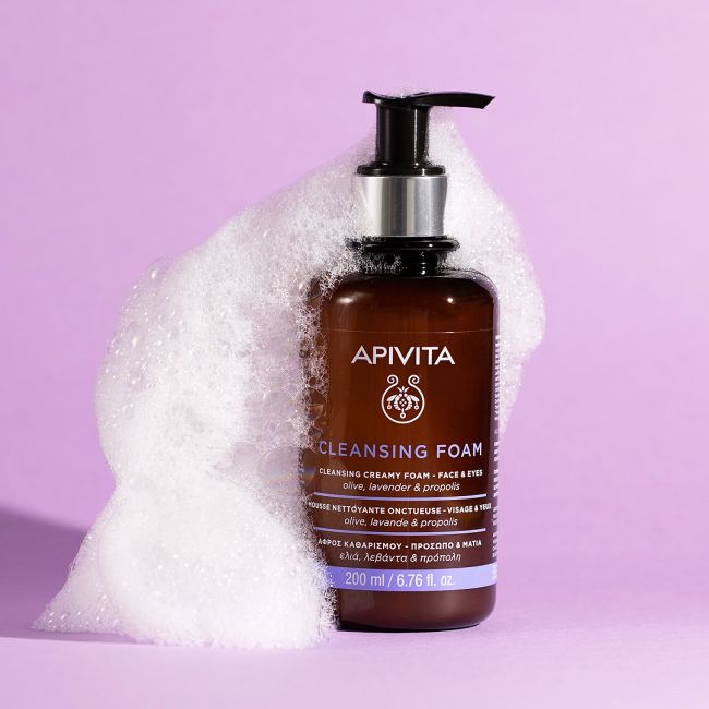 APIVITA attīrošās krēmveida putas sejas un acu kosmētikas noņemšanai, 200 ml