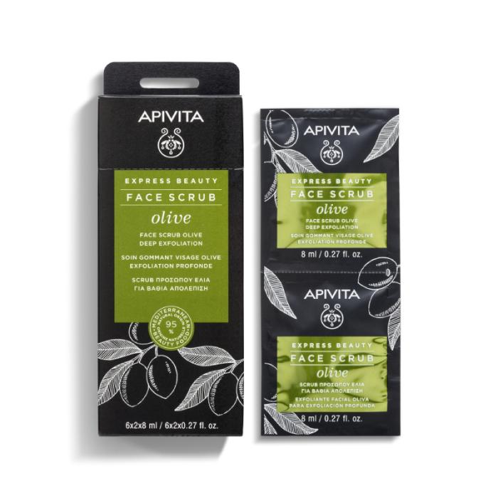 APIVITA EXPRESS BEAUTY sejas skrubis ar olīvām 2 x 8 ml