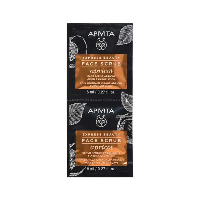 APIVITA EXPRESS BEAUTY sejas skrubis ar aprikozēm  2 x 8 ml