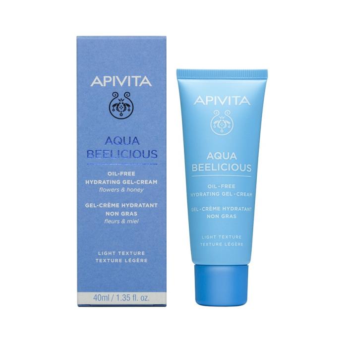 APIVITA AQUA BEELICIOUS OIL-FREE sejas gelveida krēms taukainai/kombinētai ādai, 40 ml