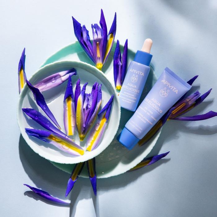 APIVITA AQUA BEELICIOUS OIL-FREE sejas gelveida krēms taukainai/kombinētai ādai, 40 ml