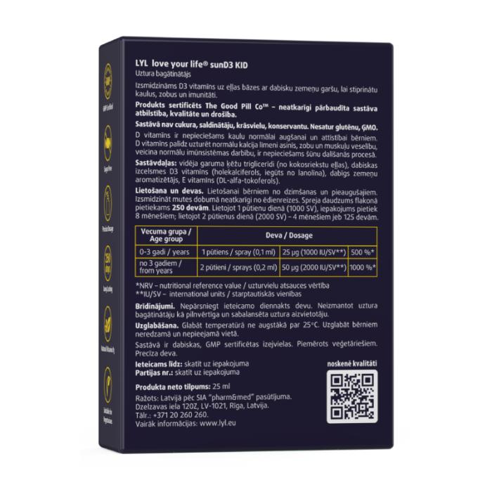 LYL sunD3 KID 1000 SV (250 devas), sprejs, 25 ml