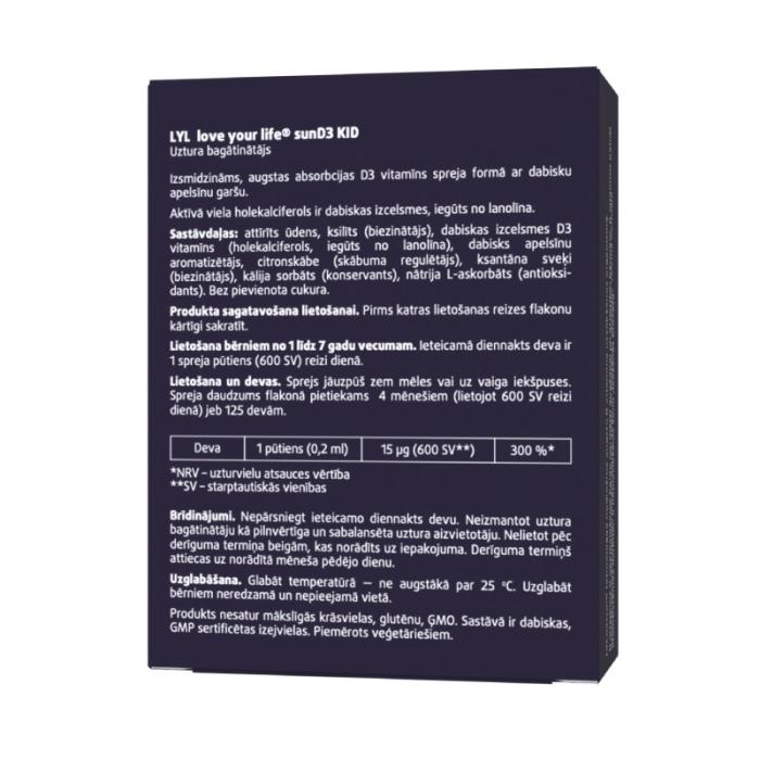 LYL sunD3 KID 600 SV, sprejs, 25 ml