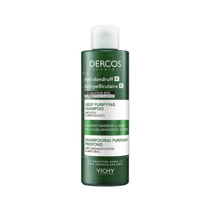 VICHY DERCOS ANTI DANDRUF K.šampūns - skrubis īpaši ciešām taukainām blaugznām, 250ml