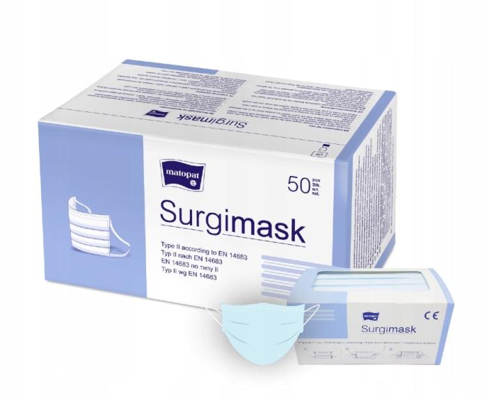 MATOPAT Surgimask 3 slāņu sejas maska N50