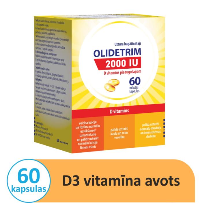 OLIDETRIM 2000 IU D vitamīns mīkstās kapsulas N60