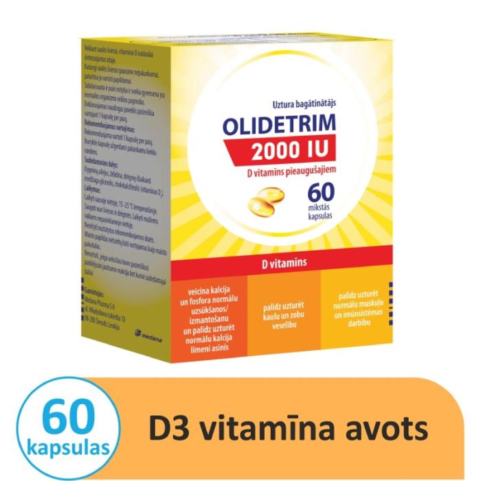OLIDETRIM 2000 IU D vitamīns mīkstās kapsulas N60