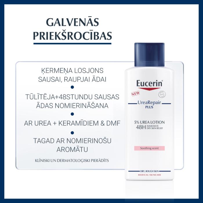 EUCERIN UreaRepair Plus 5% ķermeņa losjons ar nomierinošu aromātu 250 ml