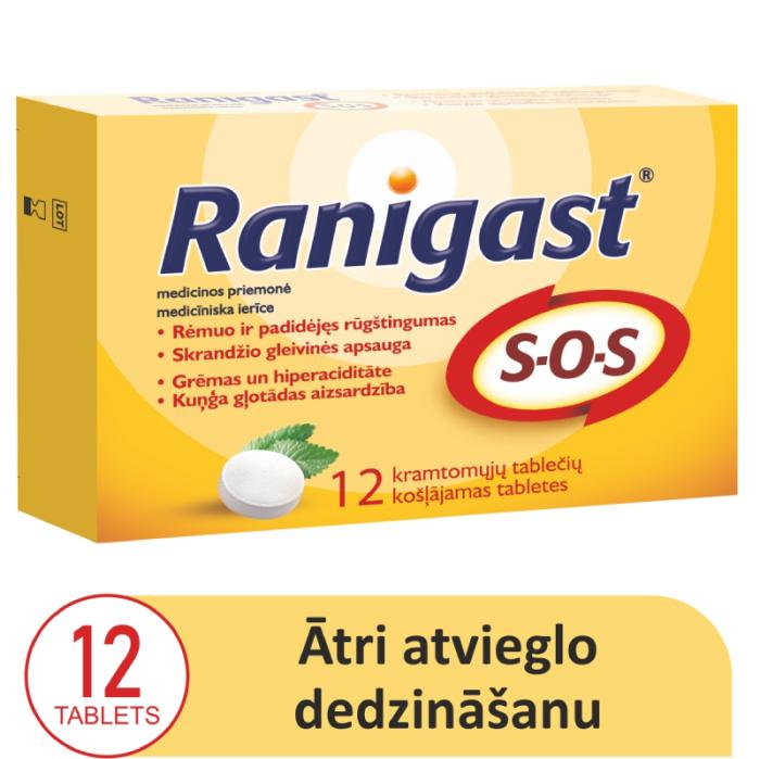 RANIGAST S-O-S košļājamas tabletes N12