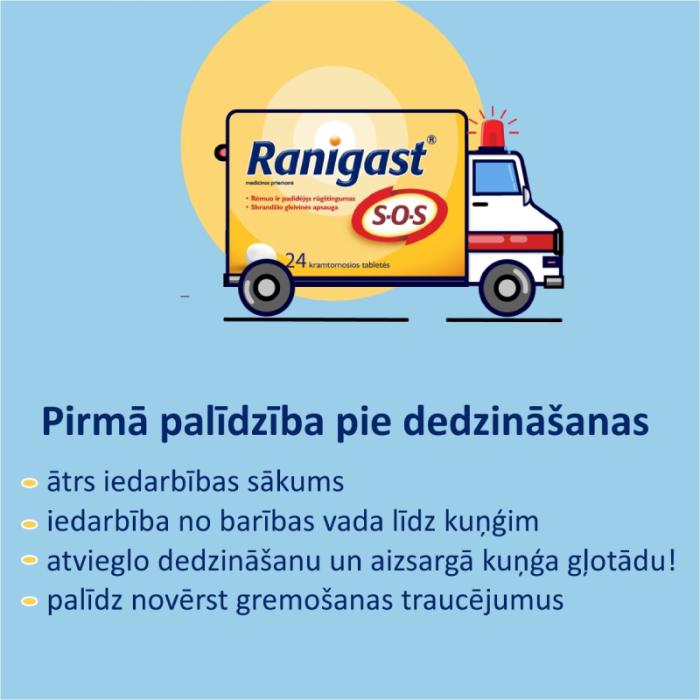 RANIGAST S-O-S košļājamas tabletes N12