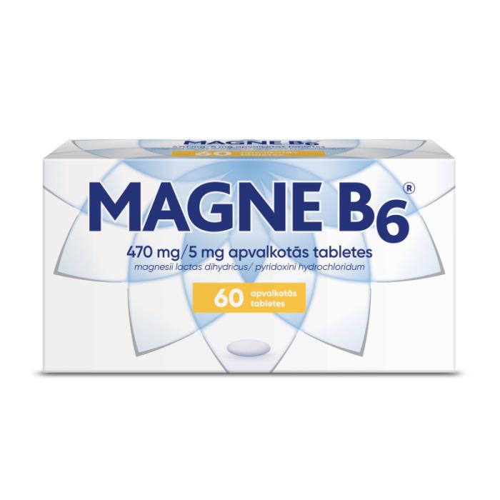 MAGNE B6 (Magnijs) 470mg/5mg apvalkotās tabletes N60