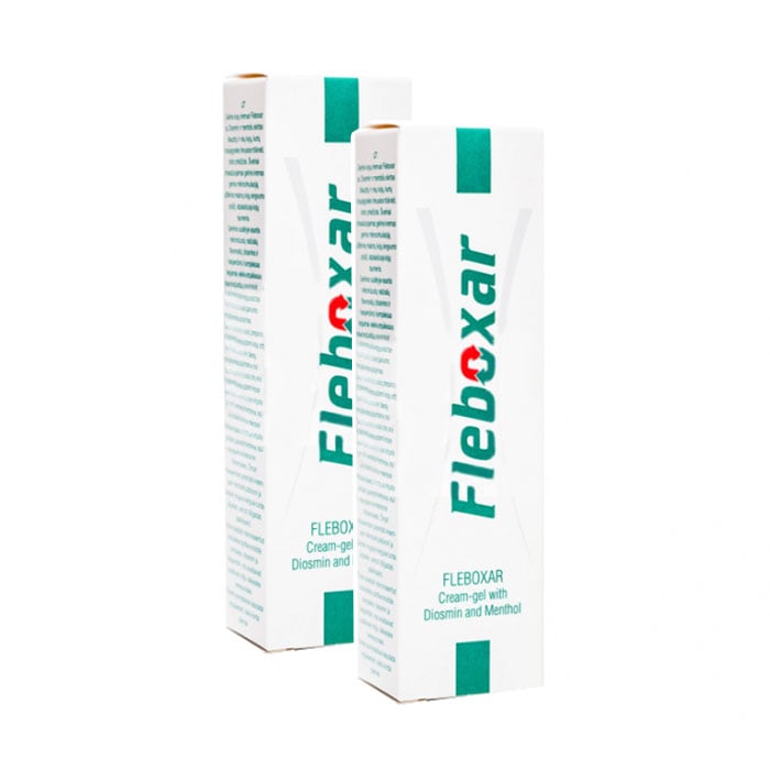 FLEBOXAR krēms gels ar diosmīnu un mentolu kājām 1+1 komplekts