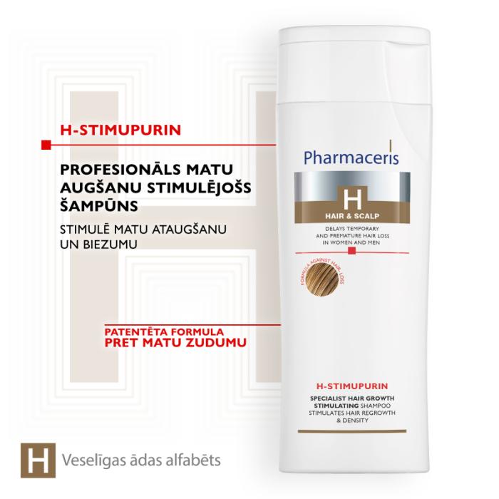 PHARMACERIS H-Stimupurin matu augšanu veicinošs šampūns 250 ml