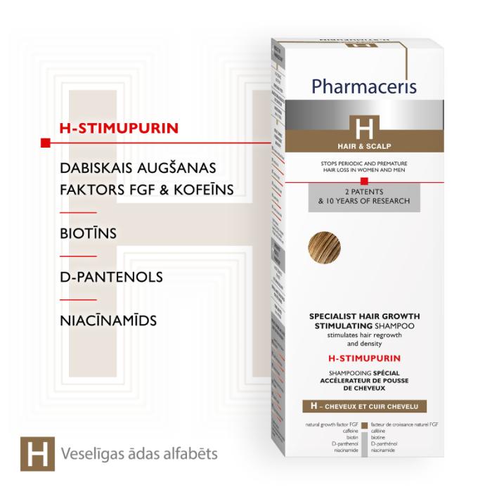 PHARMACERIS H-Stimupurin matu augšanu veicinošs šampūns 250 ml
