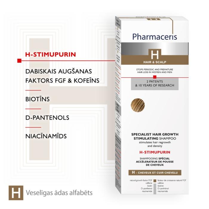 PHARMACERIS H-Stimupurin matu augšanu veicinošs šampūns 250 ml