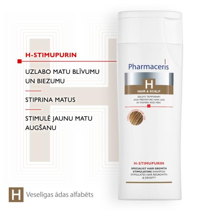 PHARMACERIS H-Stimupurin matu augšanu veicinošs šampūns 250 ml