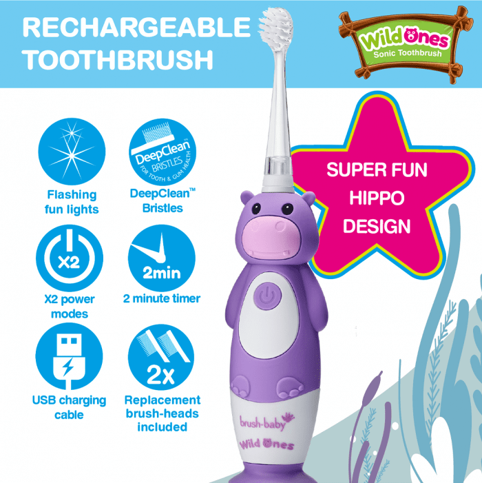 BRUSH BABY Wildones uzlādējama elektriskā zobu birst