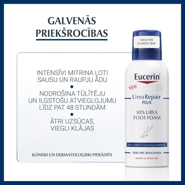 EUCERIN UreaRepair Plus 10% putas ļoti sausām un raupjām pēdām 150 ml