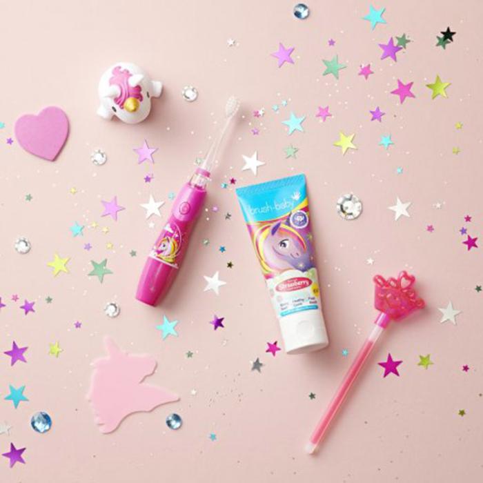 BRUSH-BABY Unicorn zemeņu zobu pasta 3+ gadi 1350ppm 50 ml