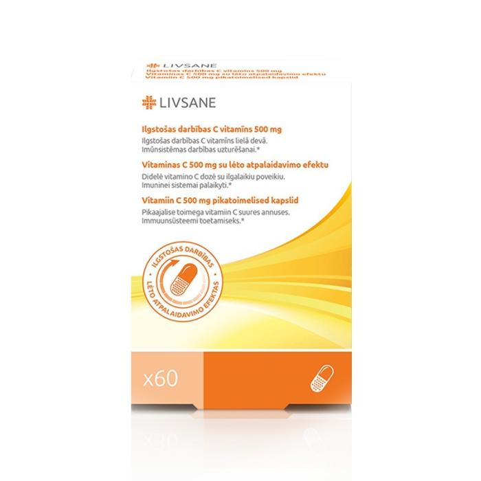 LIVSANE C vitamīns 500mg kapsulas N60