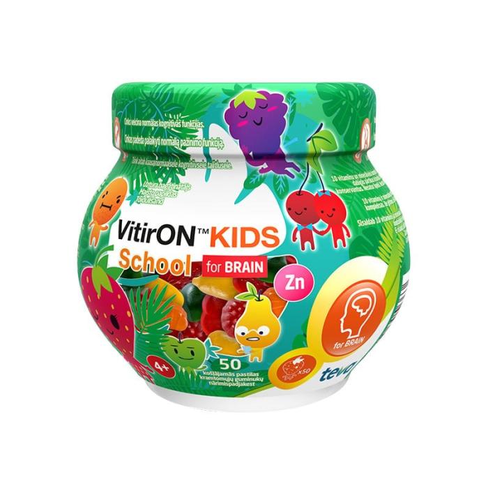 VITIRON Kids School for Brain košļājamās pastilas N50