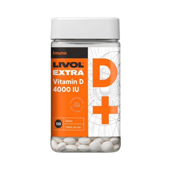 LIVOL EXTRA D vitamīns 4000 tabletes N120