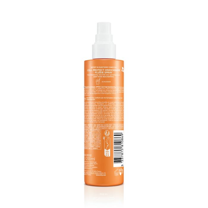 VICHY Capital Soleil Cell izsmidzināms saules aizsargfluīds sejai un ķermenim SPF50+ 200 ml