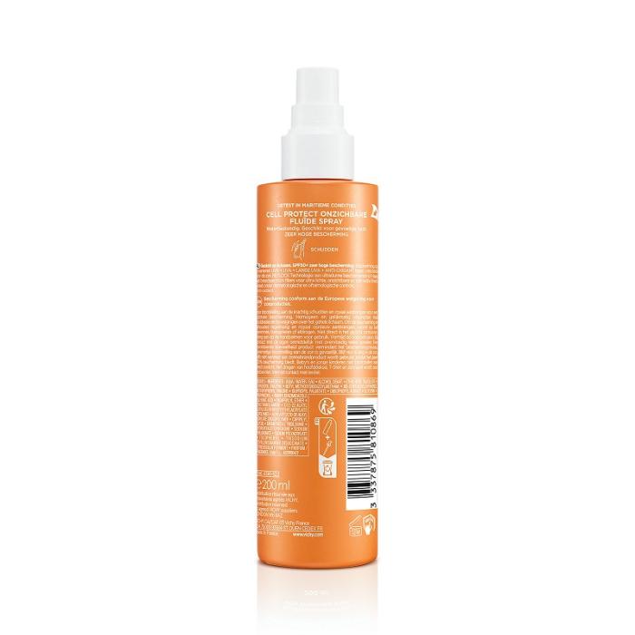 VICHY Capital Soleil Cell izsmidzināms saules aizsargfluīds sejai un ķermenim SPF50+ 200 ml