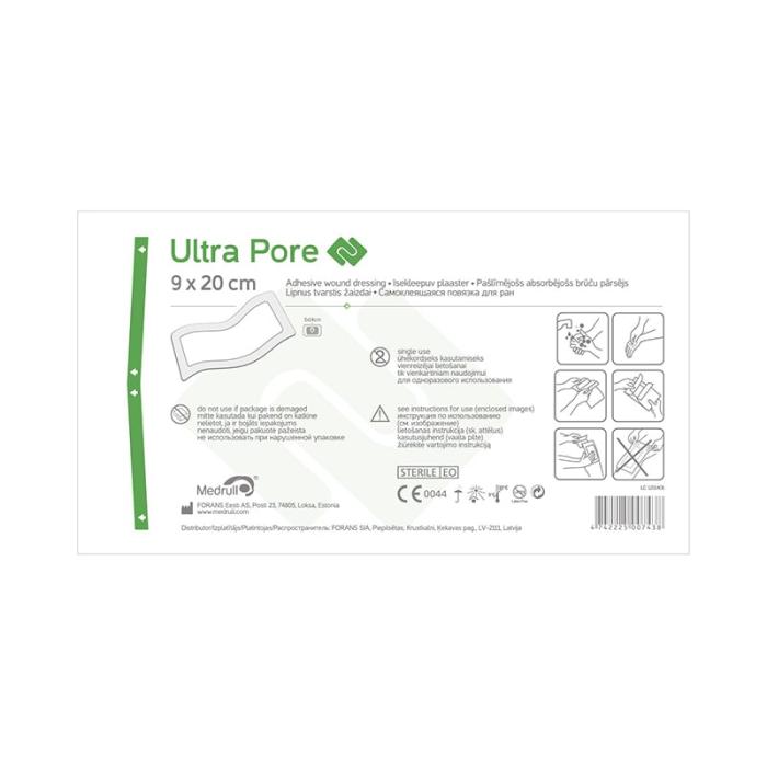 MEDRULL Ultra Pore pašl.abs.ster.pārsējs 9x20cm N1