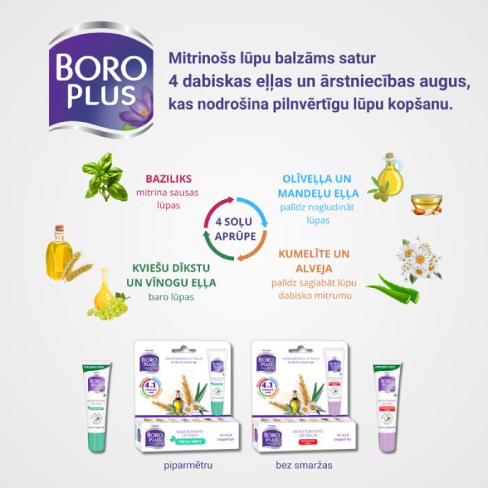 BORO PLUS lūpu balzams piparmētra 10 ml