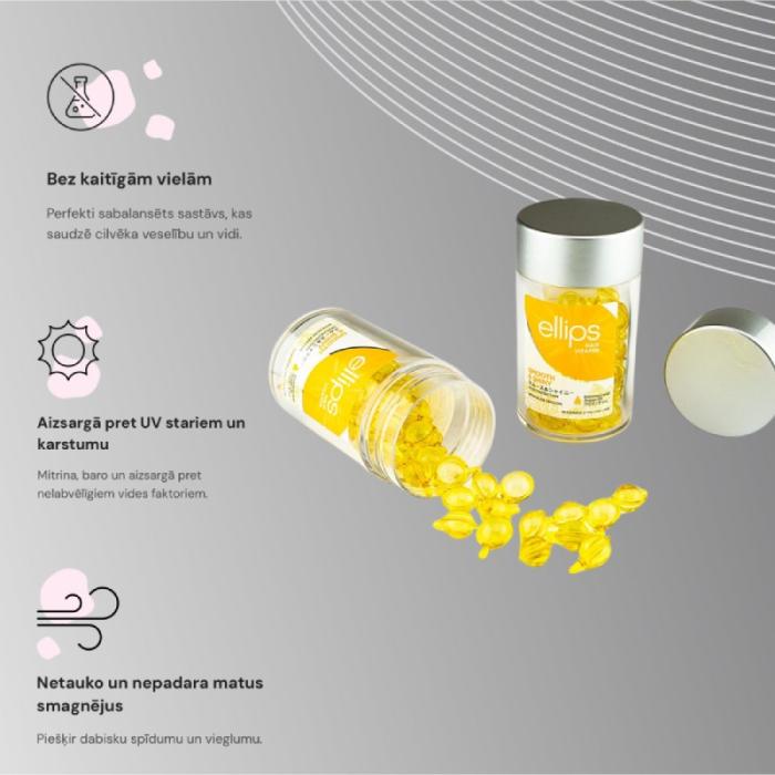 ELLIPS Smooth & Shiny vitamīni matu apjomam, kapsulas 1mlxN50