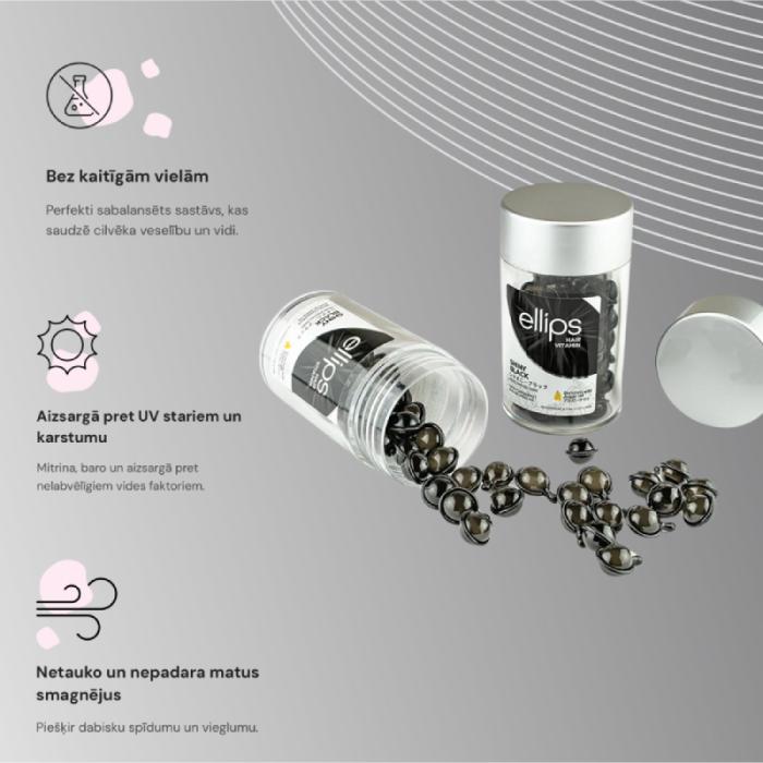 ELLIPS Shiny Black vitamīni tumšiem matiem, kapsulas 1mlxN50