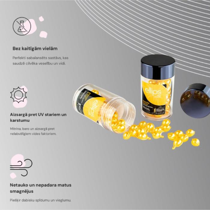ELLIPS Smooth & Silky Pro Keratin vitamīni mitruma atjaunošanai ar keratīnu, kapsulas 1mlxN50