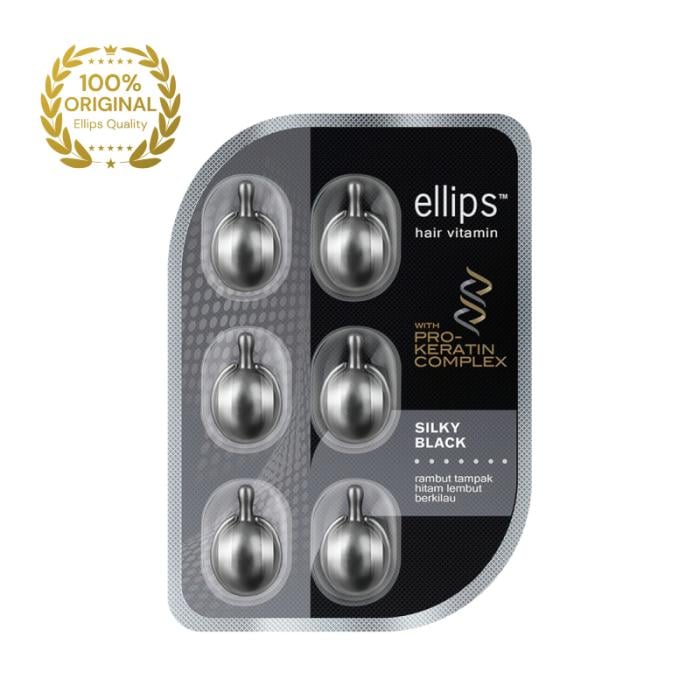 ELLIPS Silky Black Pro Keratin vitamīni tumšiem matiem ar keratīnu, kapsulas 1mlxN6