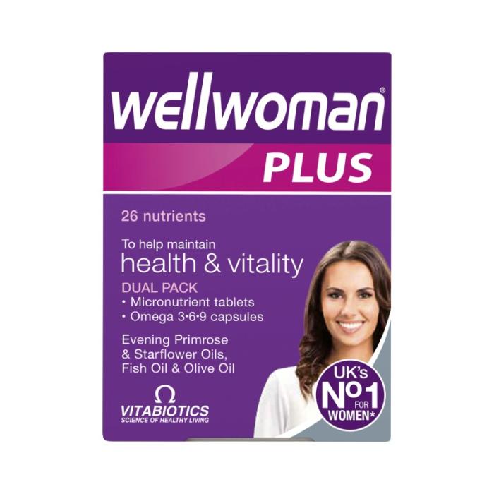 WELLWOMAN Plus Omega 3-6-9 kapsulas + tabletes N56