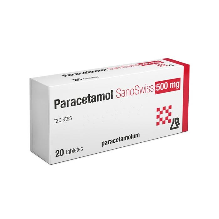 Paracetamol SanoSwiss 500 mg tabletes N20