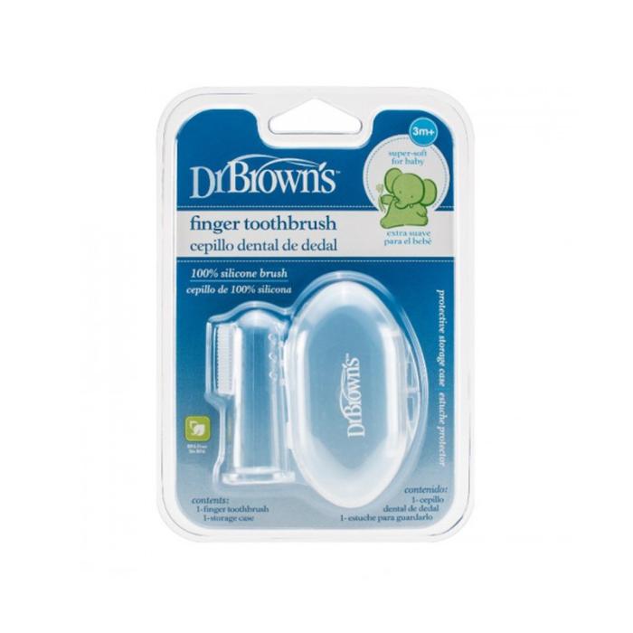 DR.BROWN’S Silikona uzpirkstenis zobiņu tīrīšanai, ar kastīti