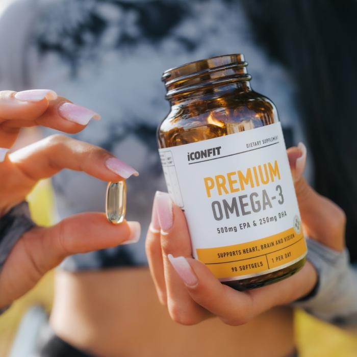 ICONFIT Omega 3 Premium (500mg EPA/250mg DHA) mīkstās kapsulas N90