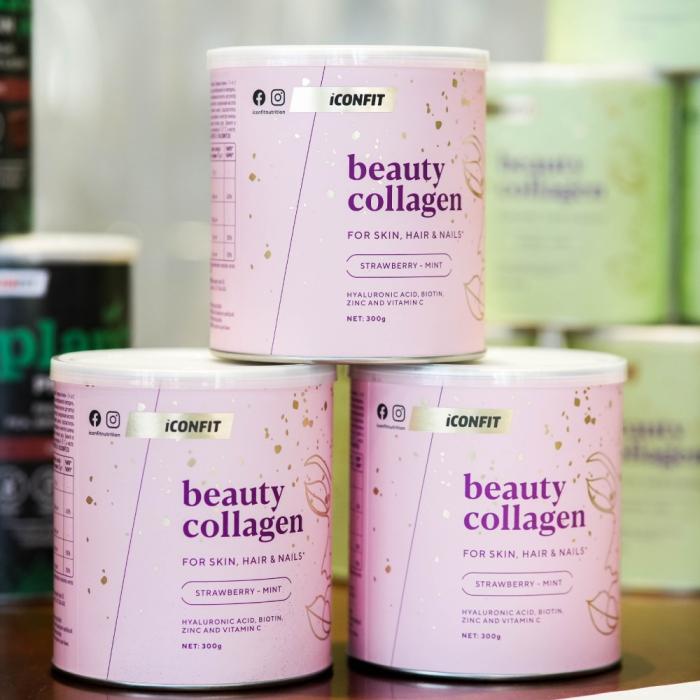 ICONFIT Beauty Kolagēns zemeņu-piparmētras, pulveris 300g